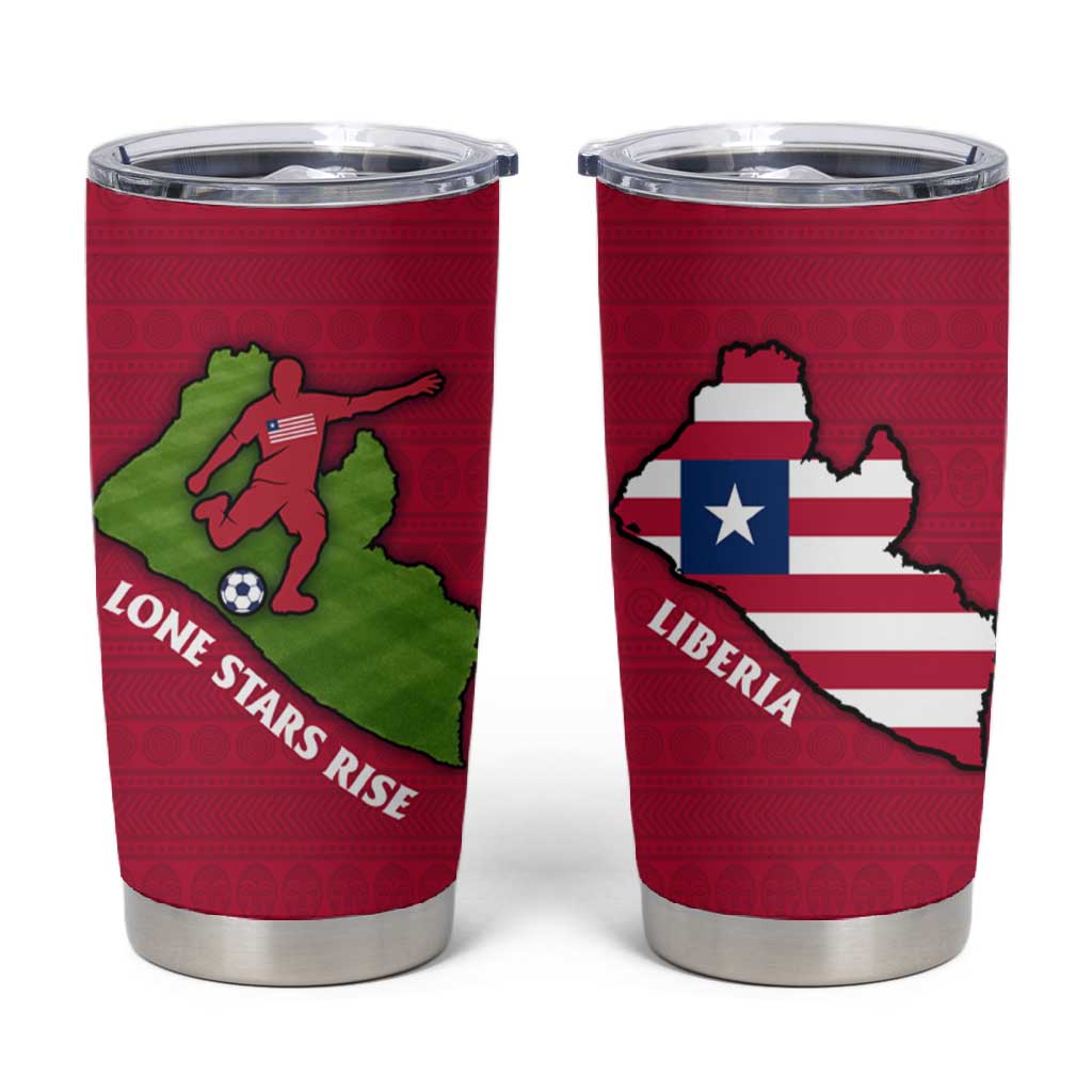 Liberia Lone Stars Rise Football Tumbler Cup Map Graphic and National Flag TS04