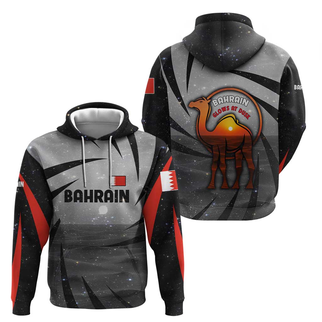 Bahrain Desert Camel Hoodie with Sunset Glow and Starry Sky TS04