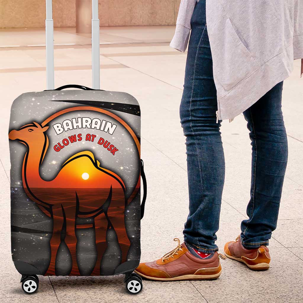 Bahrain Desert Camel Luggage Cover with Sunset Glow and Starry Sky TS04