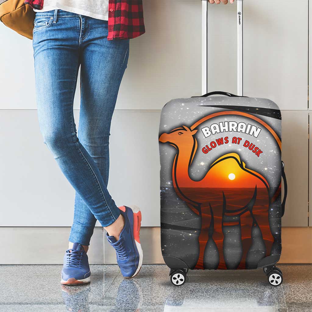 Bahrain Desert Camel Luggage Cover with Sunset Glow and Starry Sky TS04