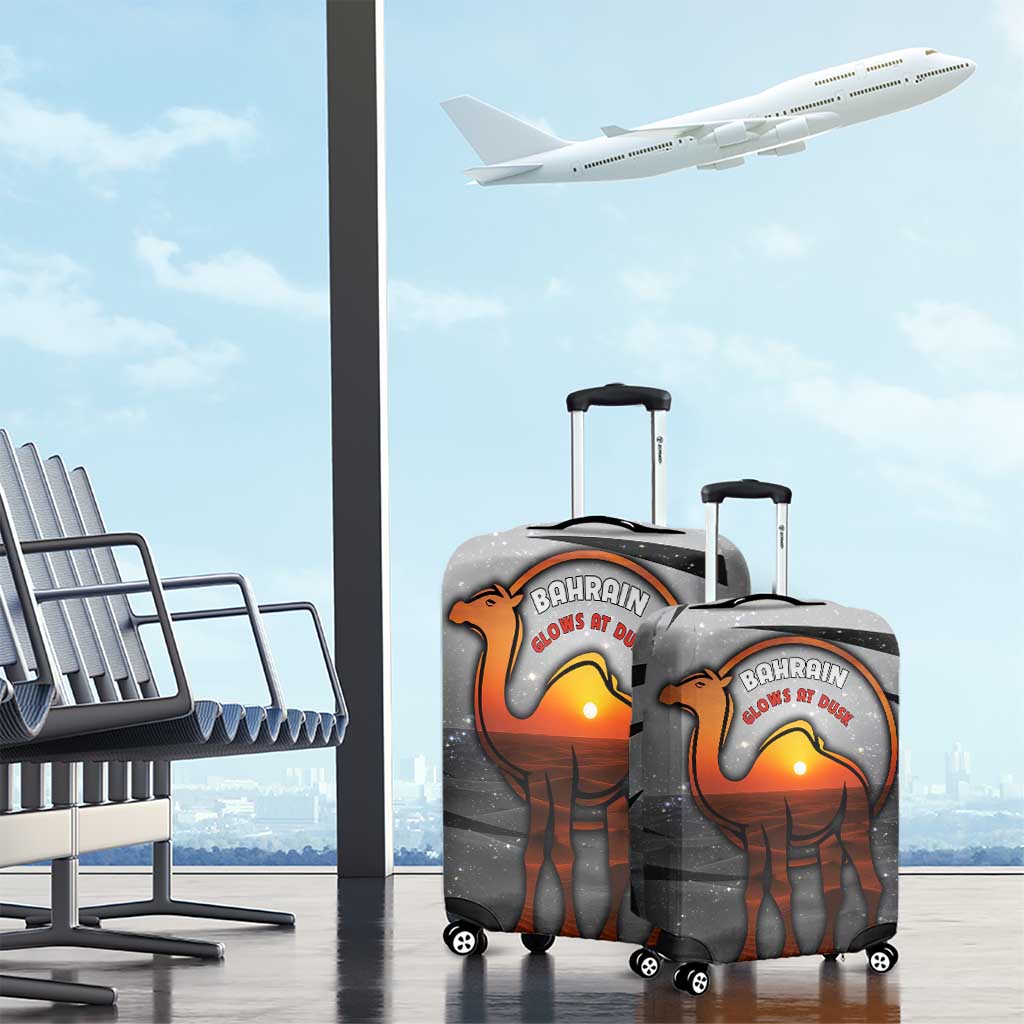 Bahrain Desert Camel Luggage Cover with Sunset Glow and Starry Sky TS04