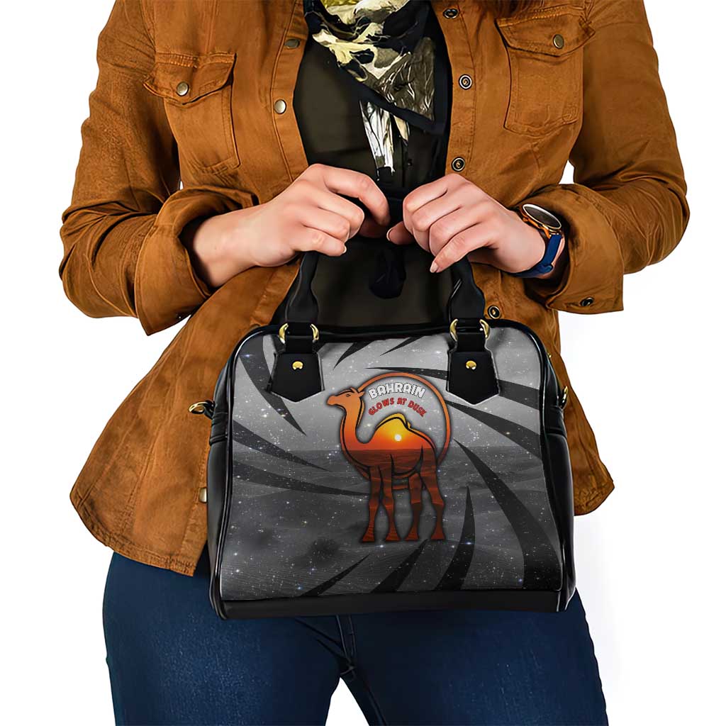 Bahrain Desert Camel Shoulder Handbag with Sunset Glow and Starry Sky TS04