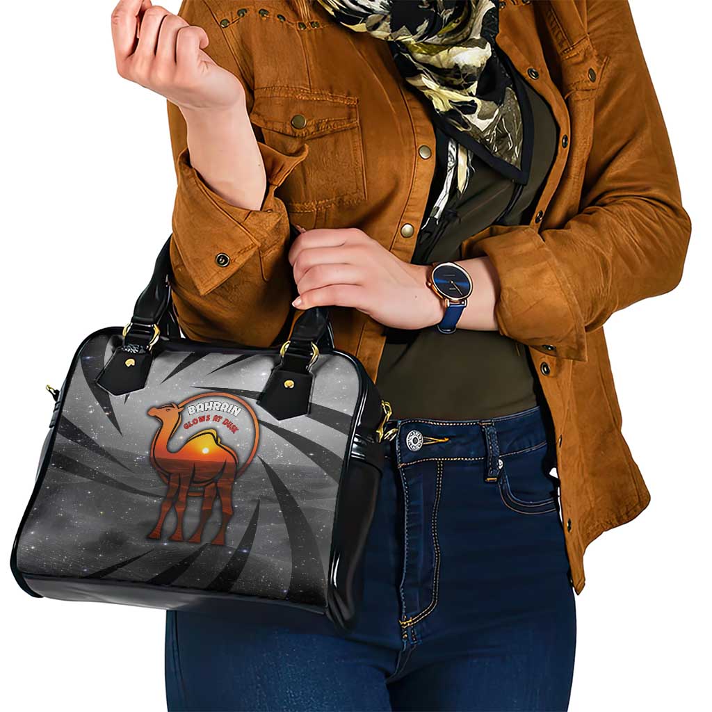 Bahrain Desert Camel Shoulder Handbag with Sunset Glow and Starry Sky TS04