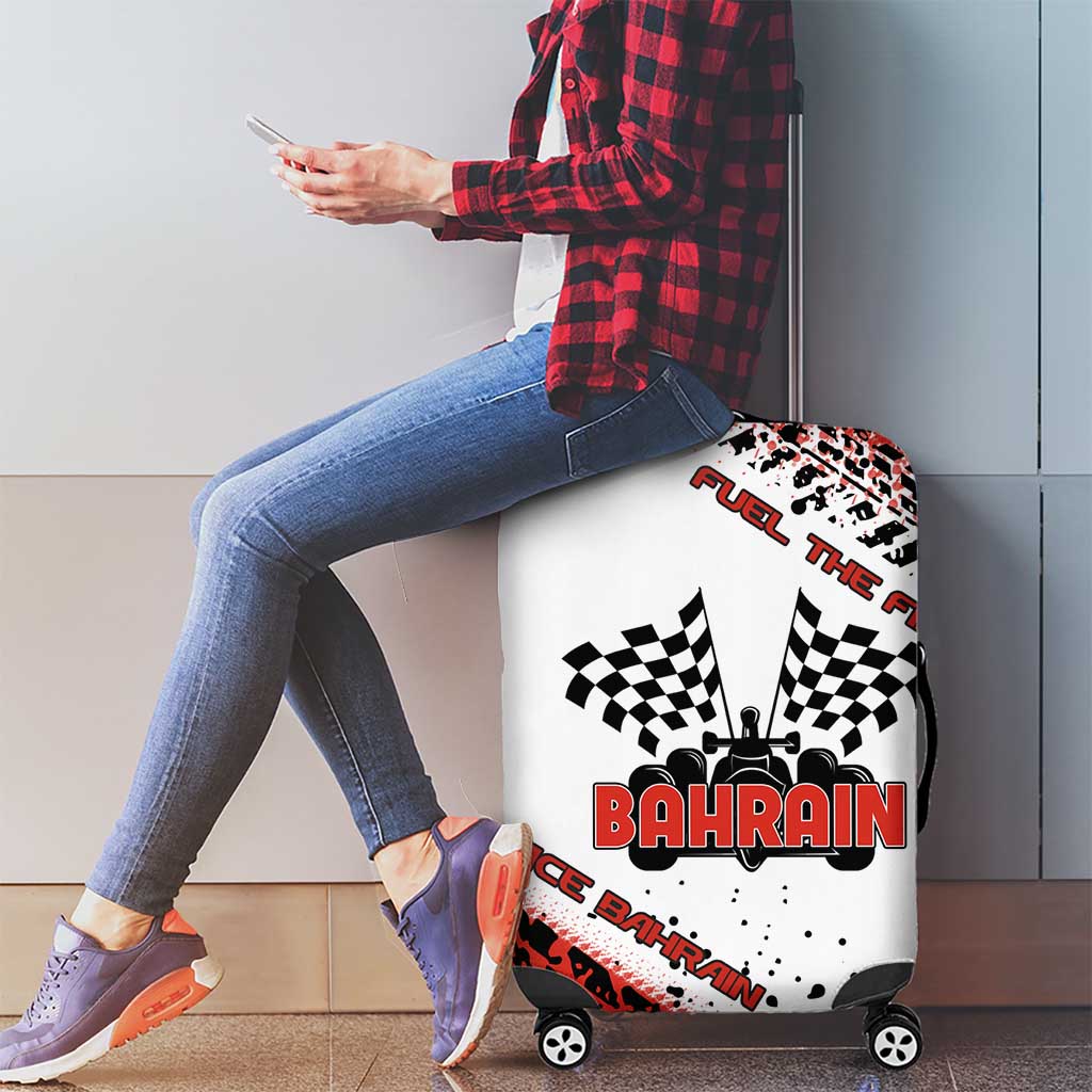 Formula 1 Inspired Bahrain Race Luggage Cover with Checkered Flag Print TS04