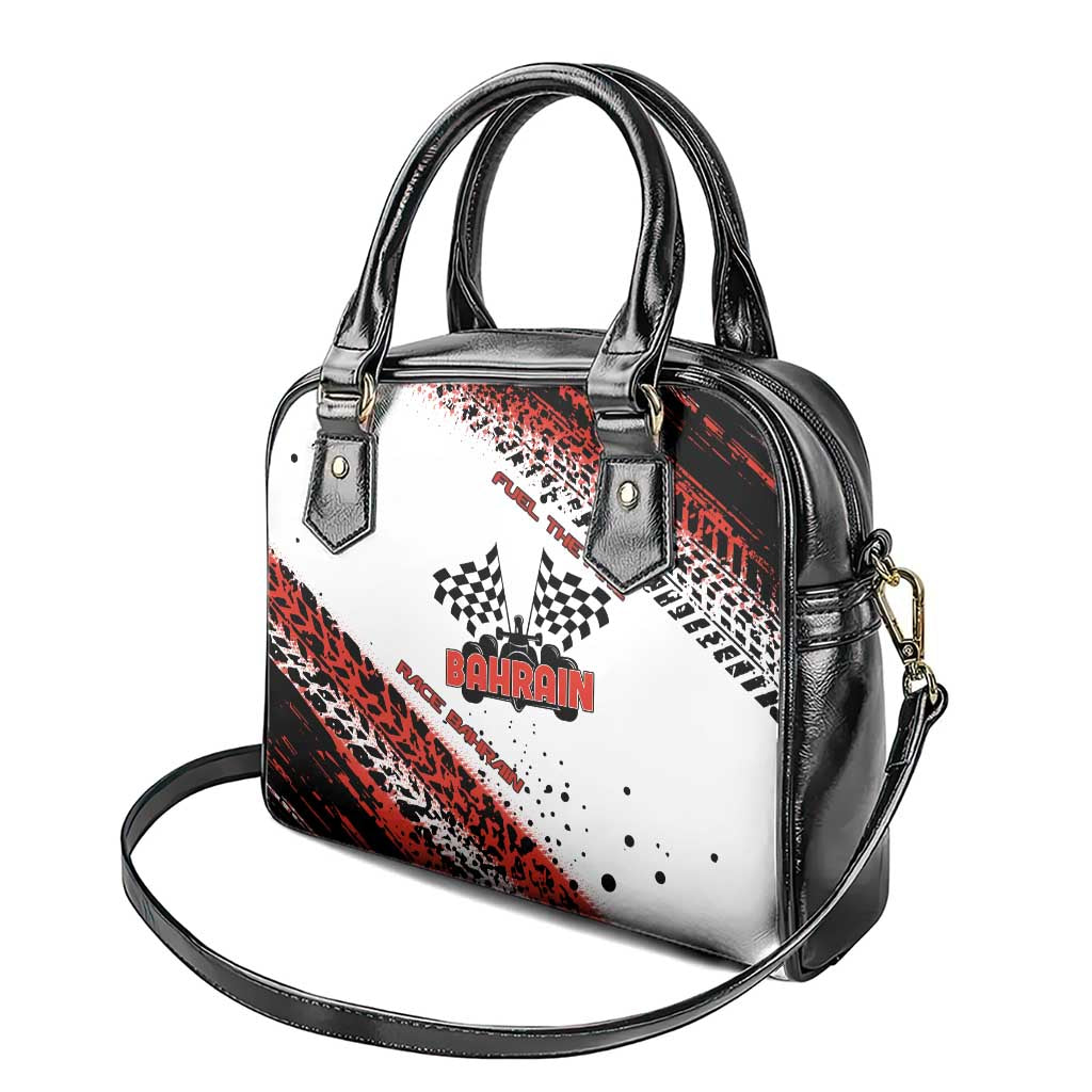 Formula 1 Inspired Bahrain Race Shoulder Handbag with Checkered Flag Print TS04