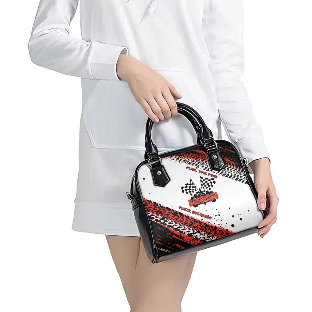 Formula 1 Inspired Bahrain Race Shoulder Handbag with Checkered Flag Print TS04
