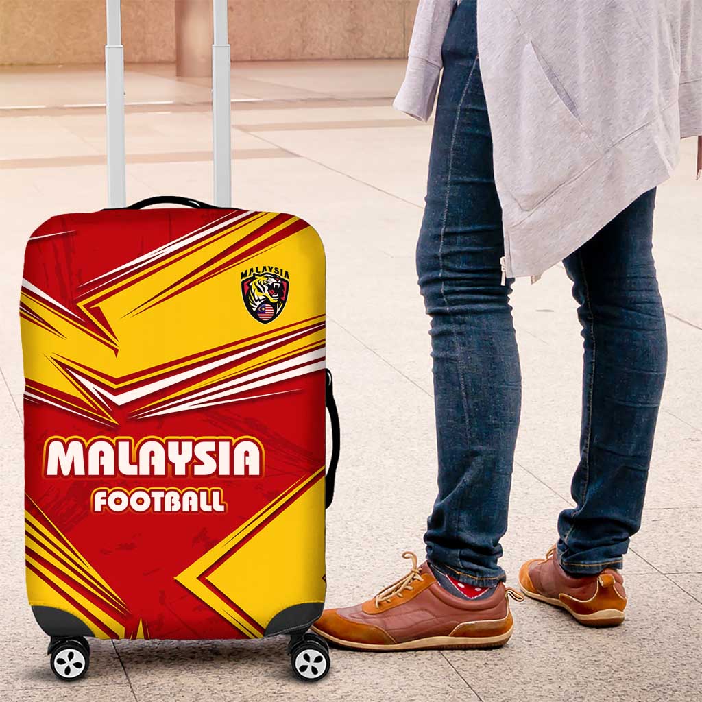 Malaysia Football Luggage Cover with Roaring Tiger and Red Yellow National Colors TS04