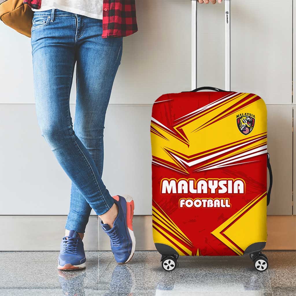 Malaysia Football Luggage Cover with Roaring Tiger and Red Yellow National Colors TS04