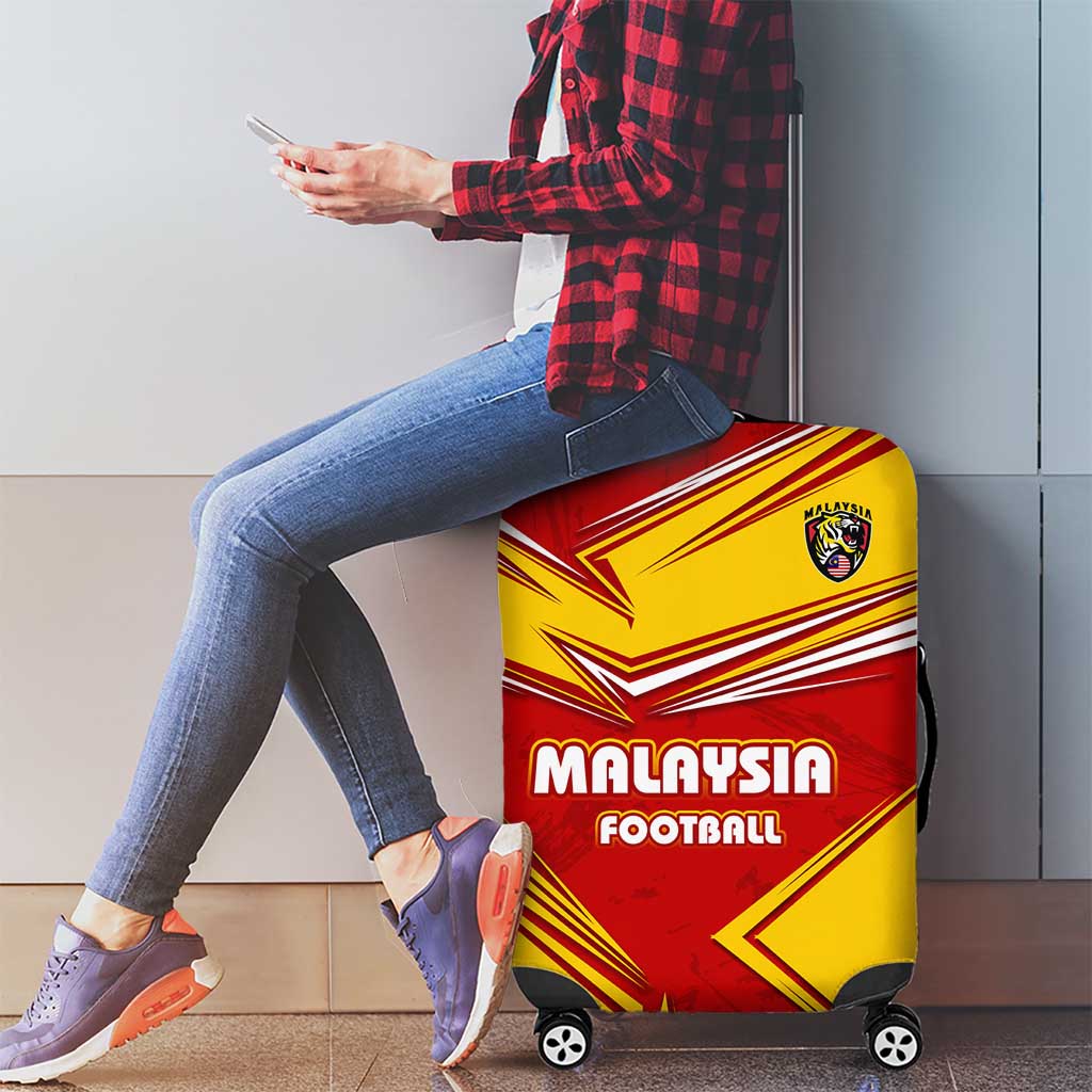 Malaysia Football Luggage Cover with Roaring Tiger and Red Yellow National Colors TS04