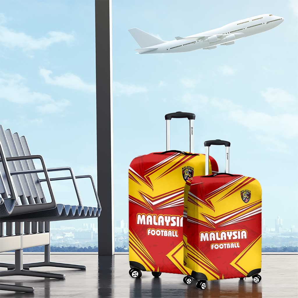 Malaysia Football Luggage Cover with Roaring Tiger and Red Yellow National Colors TS04