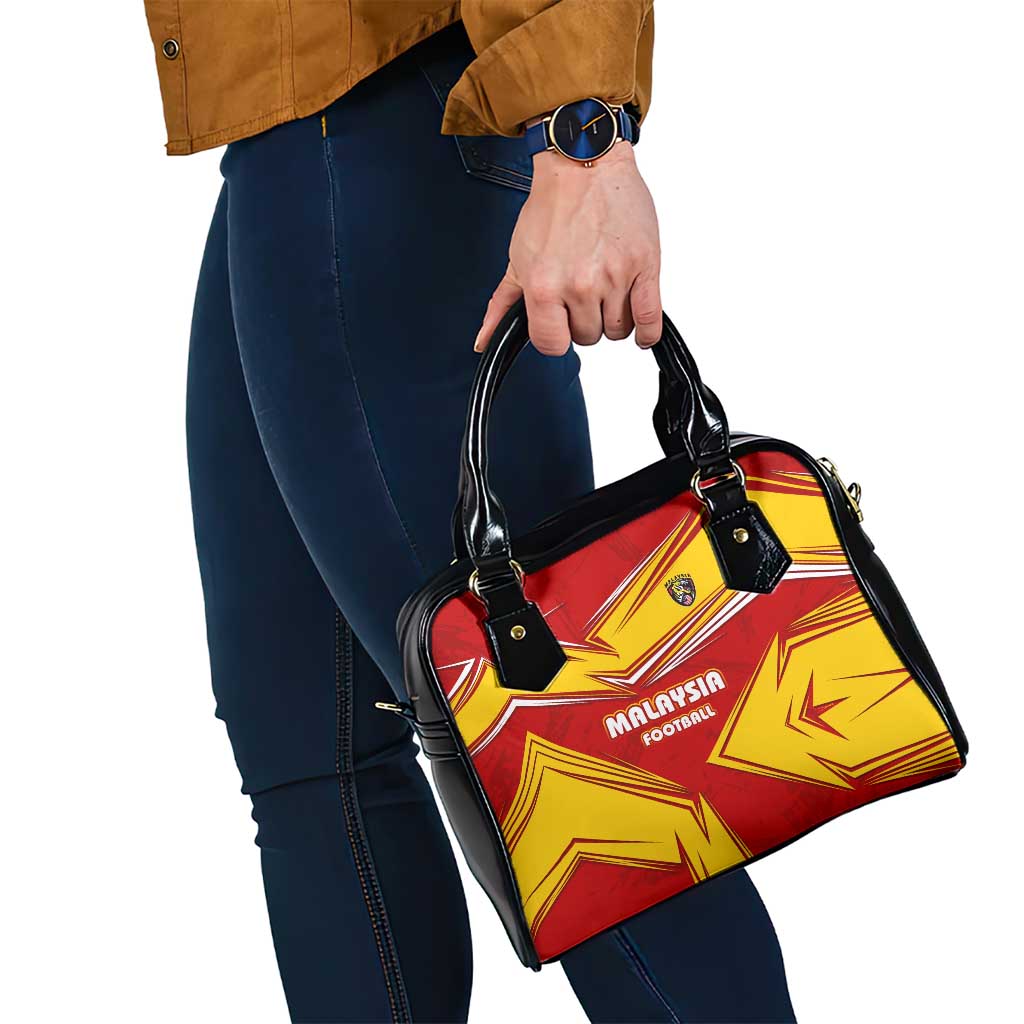 Malaysia Football Shoulder Handbag with Roaring Tiger and Red Yellow National Colors TS04