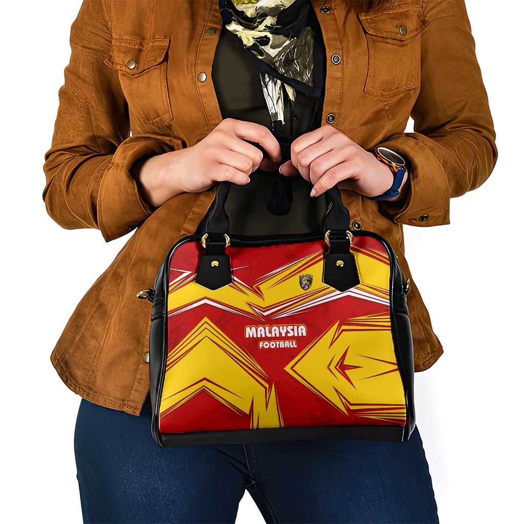Malaysia Football Shoulder Handbag with Roaring Tiger and Red Yellow National Colors TS04