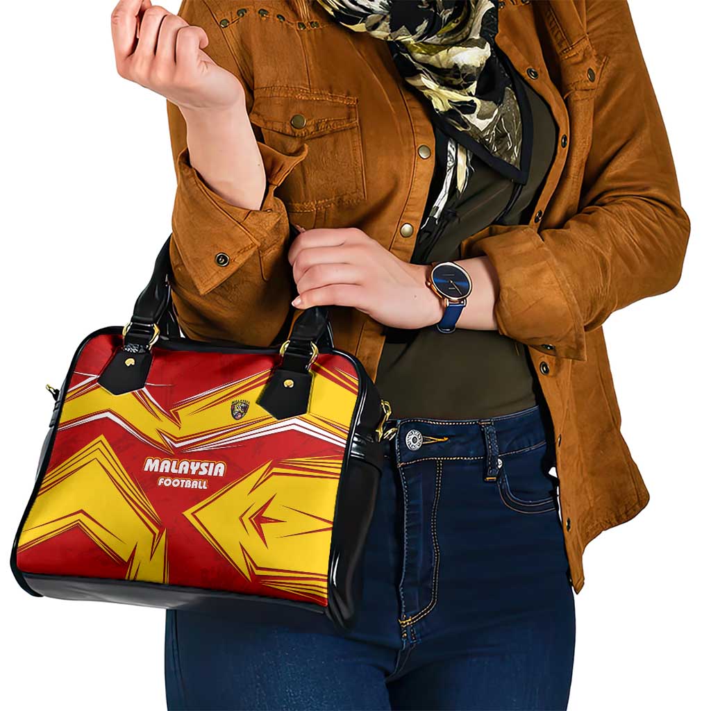 Malaysia Football Shoulder Handbag with Roaring Tiger and Red Yellow National Colors TS04