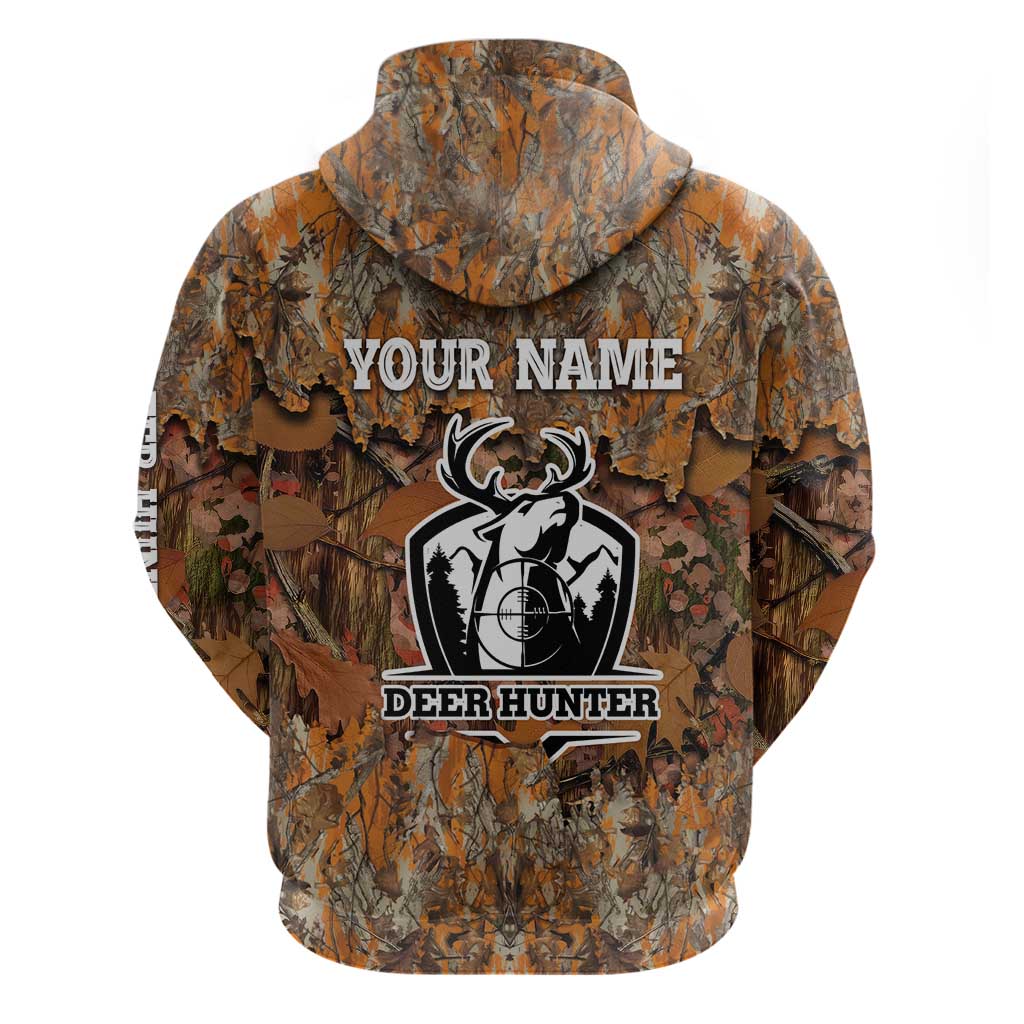 Custom Deer Hunting Hoodie Big Game Camo Forest Design and Skeleton Archer TS04
