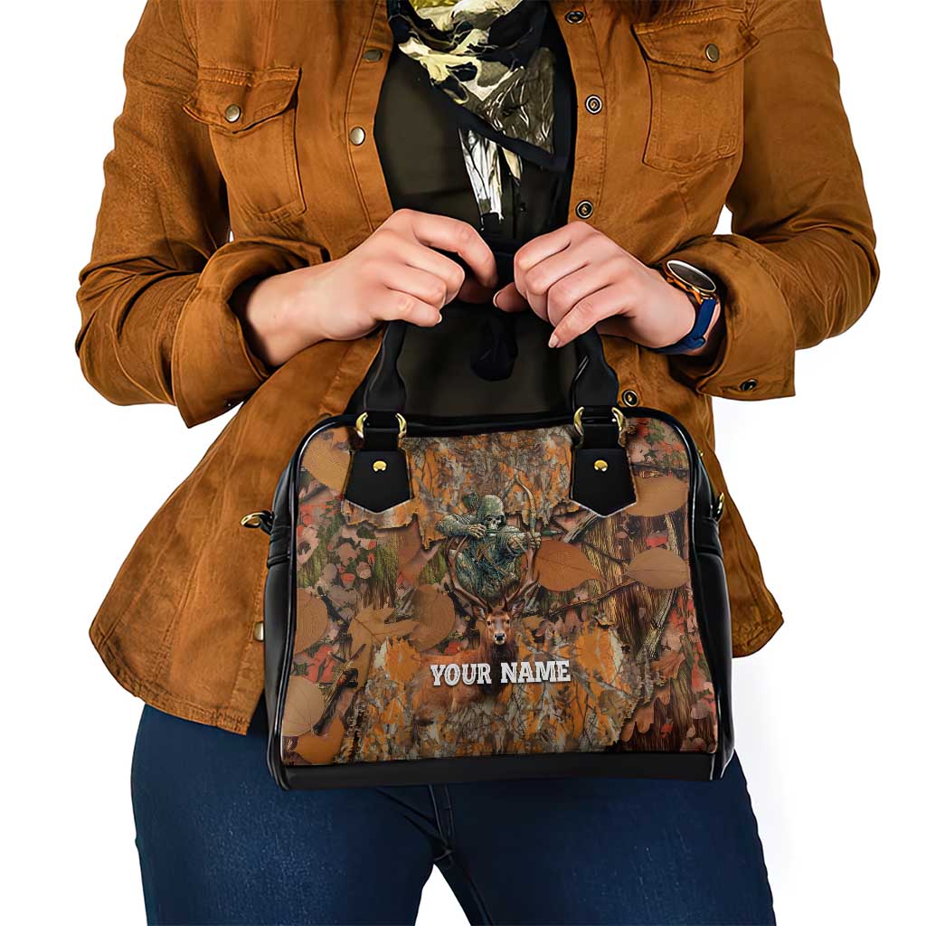 Custom Deer Hunting Shoulder Handbag Big Game Camo Forest Design and Skeleton Archer TS04