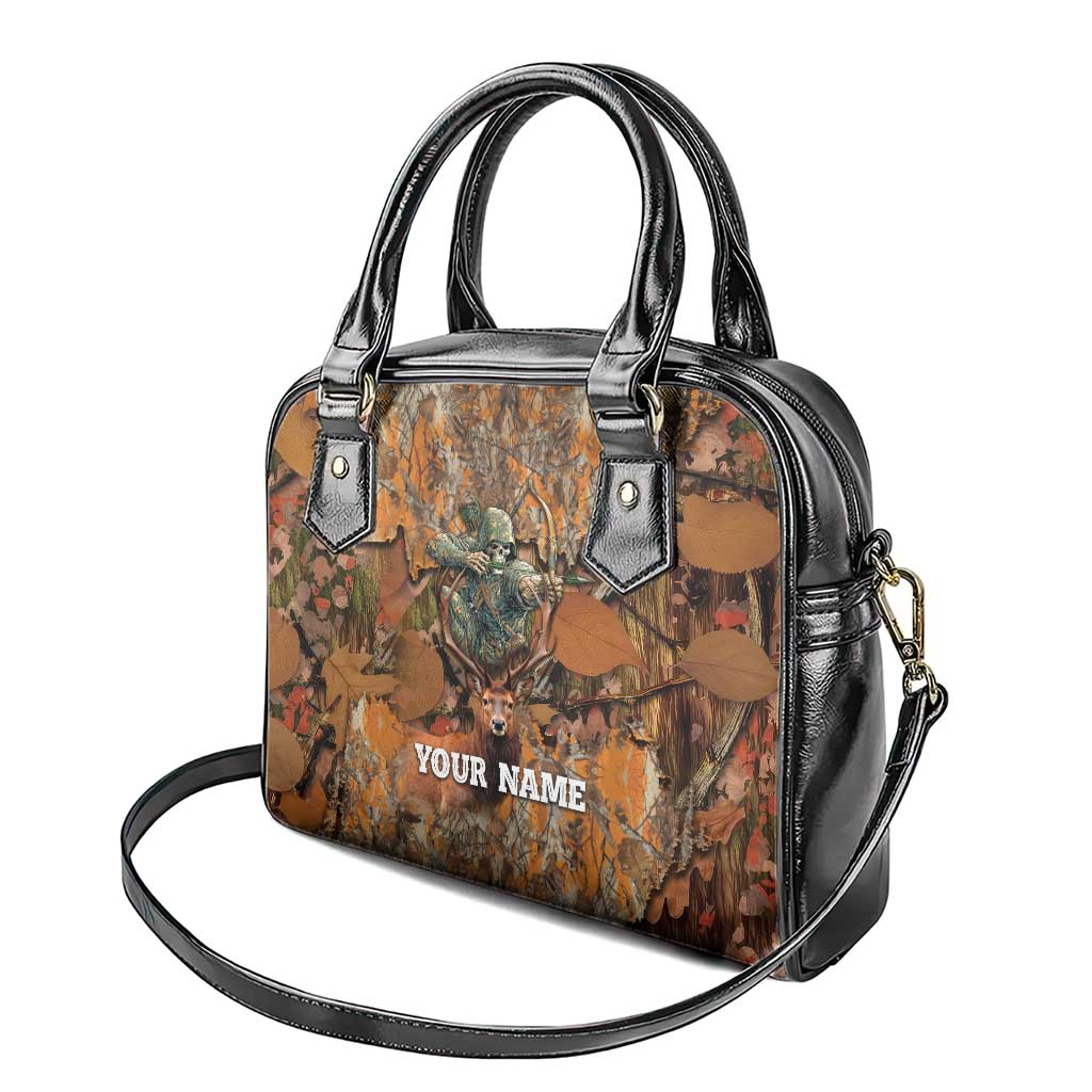 Custom Deer Hunting Shoulder Handbag Big Game Camo Forest Design and Skeleton Archer TS04