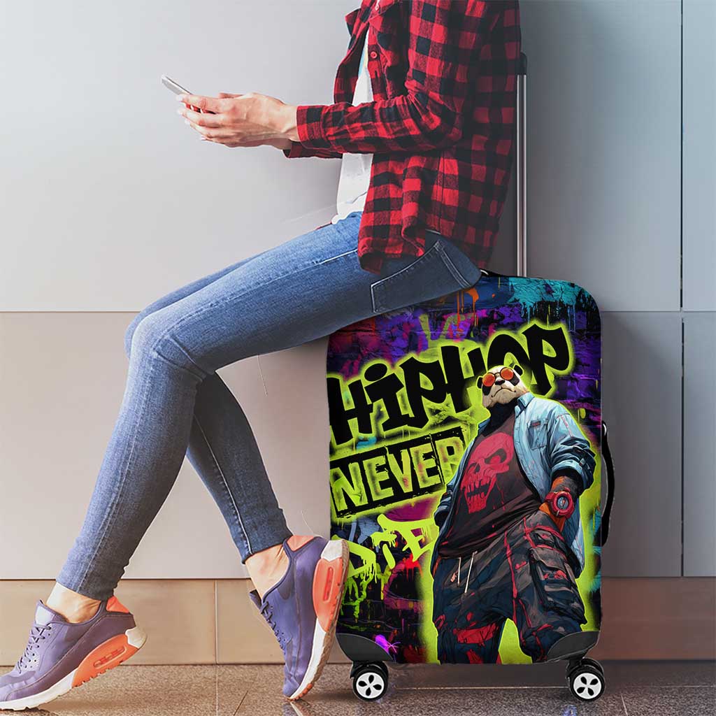 Graffiti Hip Hop Luggage Cover with Neon Bear and Street Artist Panda Design TS04