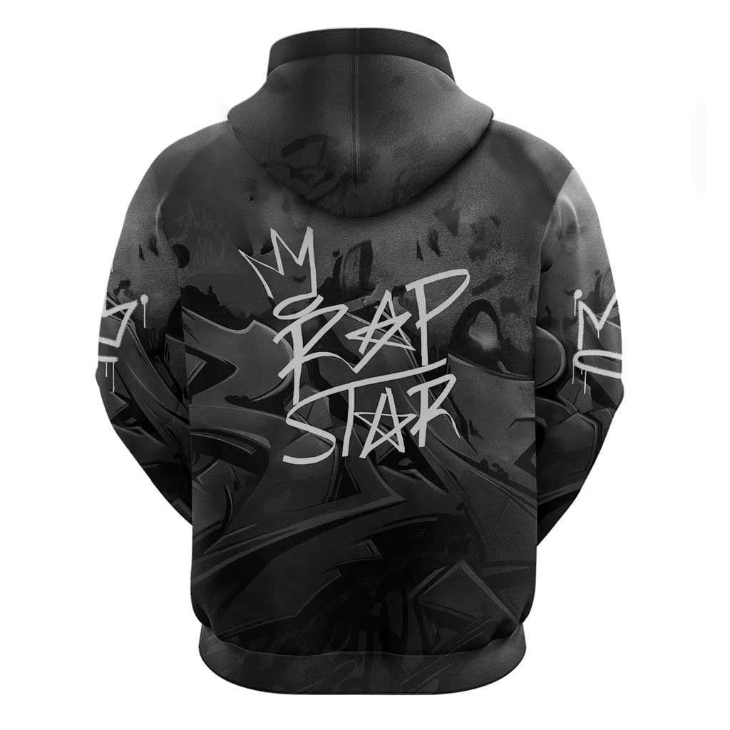 Rap Star Streetwear Hoodie with Graffiti Lettering and Hip Hop TS04