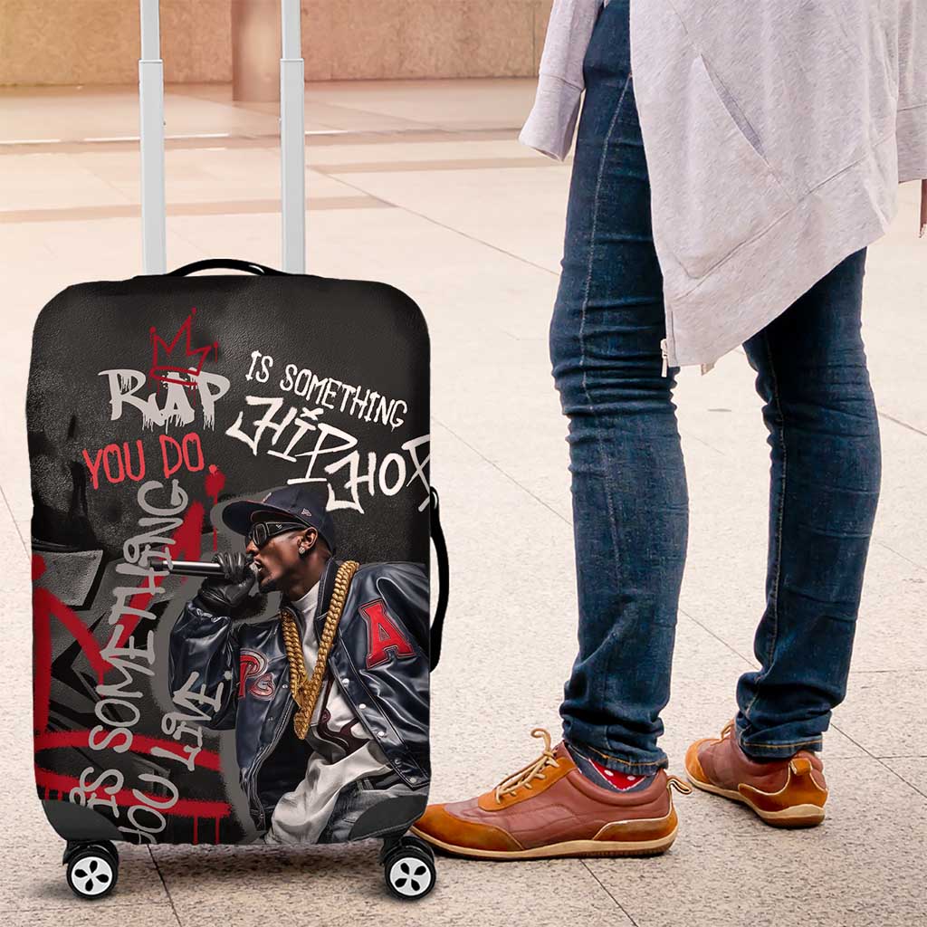 Rap Star Streetwear Luggage Cover with Graffiti Lettering and Hip Hop TS04