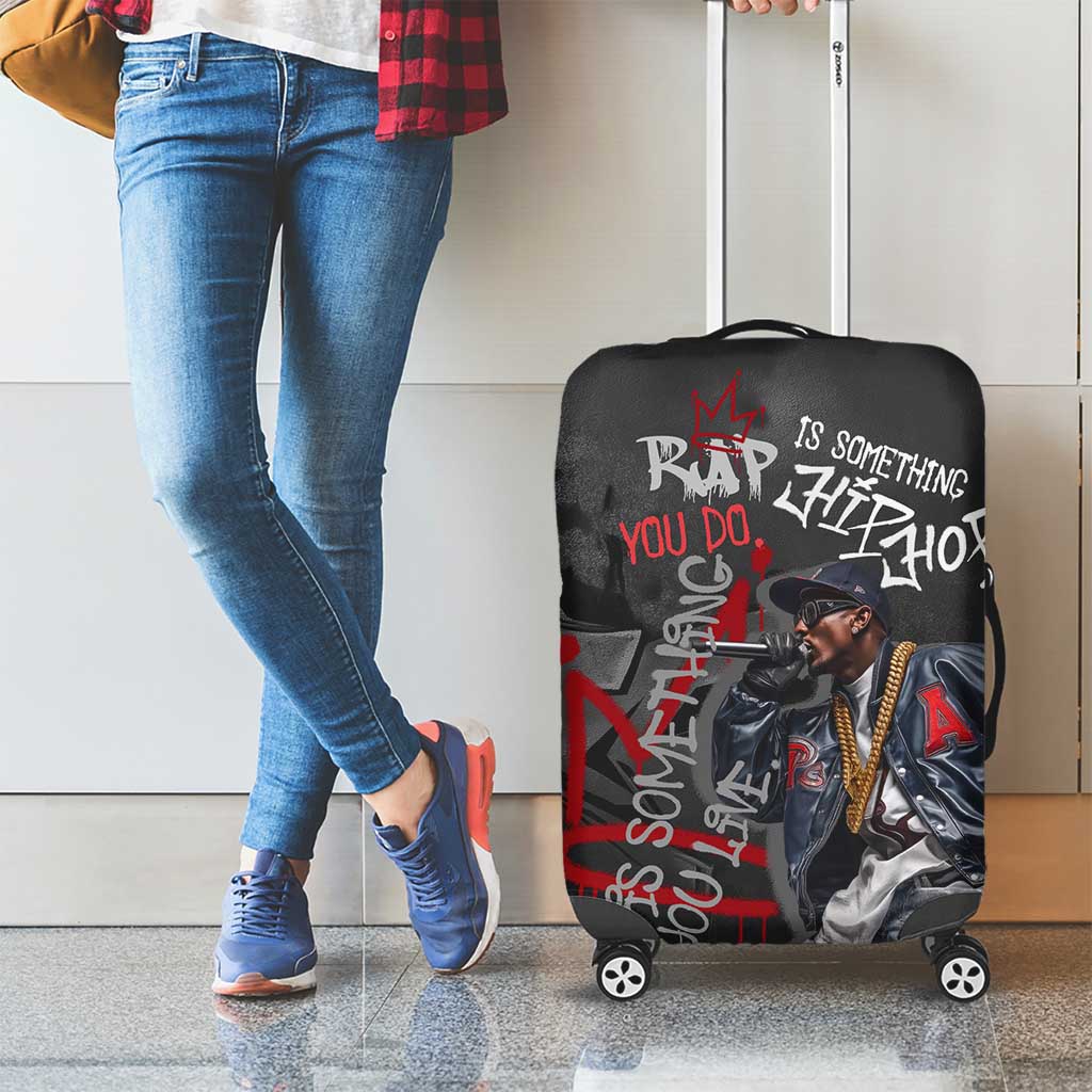 Rap Star Streetwear Luggage Cover with Graffiti Lettering and Hip Hop TS04