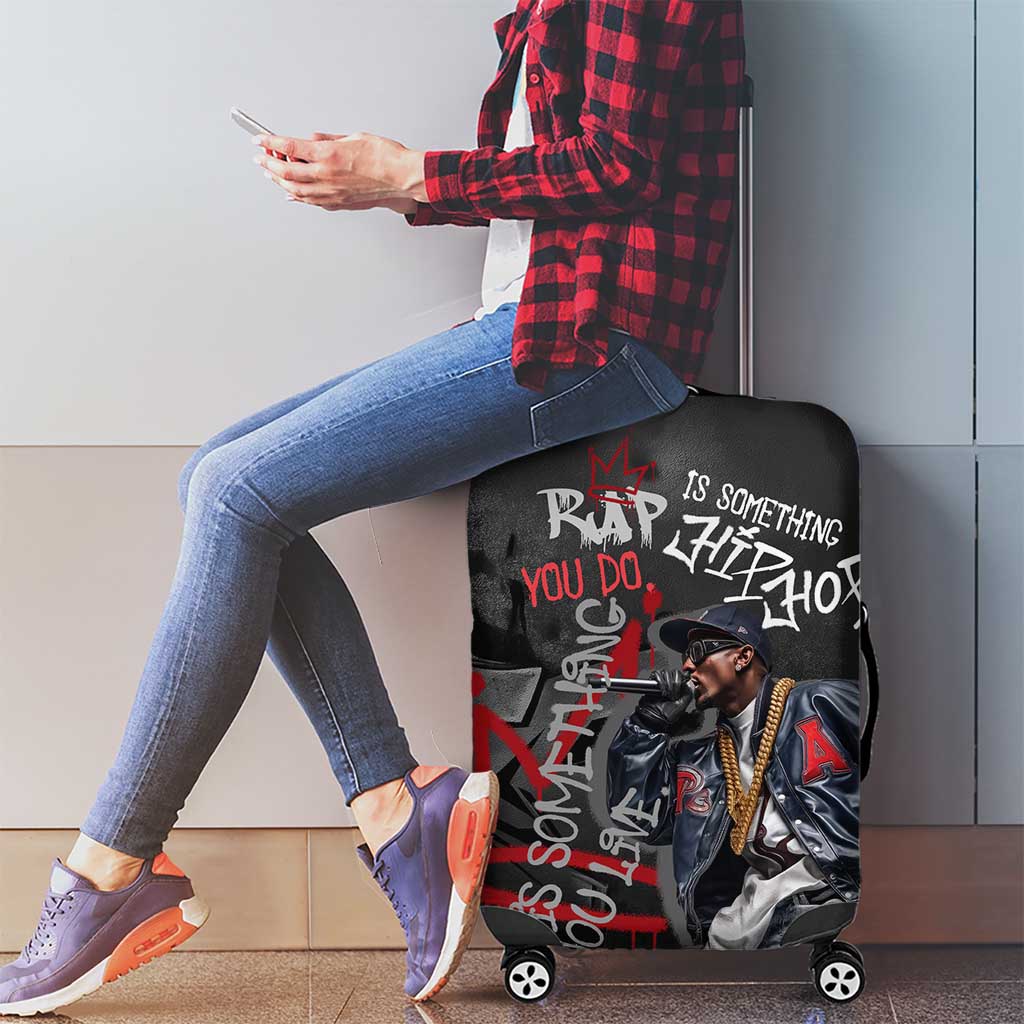 Rap Star Streetwear Luggage Cover with Graffiti Lettering and Hip Hop TS04