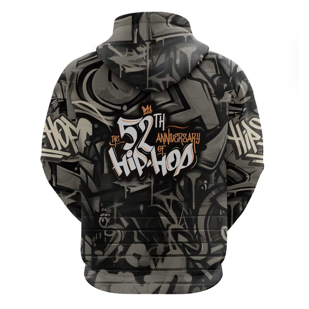 52th Anniversary Of Hiphop Celebration Hoodie with Praying Angel Graphic and Urban Graffiti Background TS04