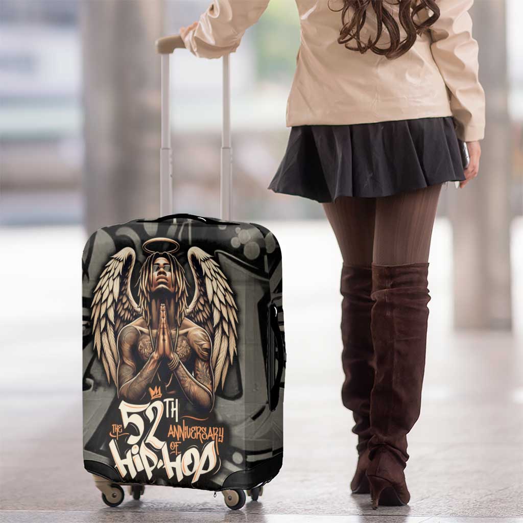 52th Anniversary Of Hiphop Celebration Luggage Cover with Praying Angel Graphic and Urban Graffiti Background TS04