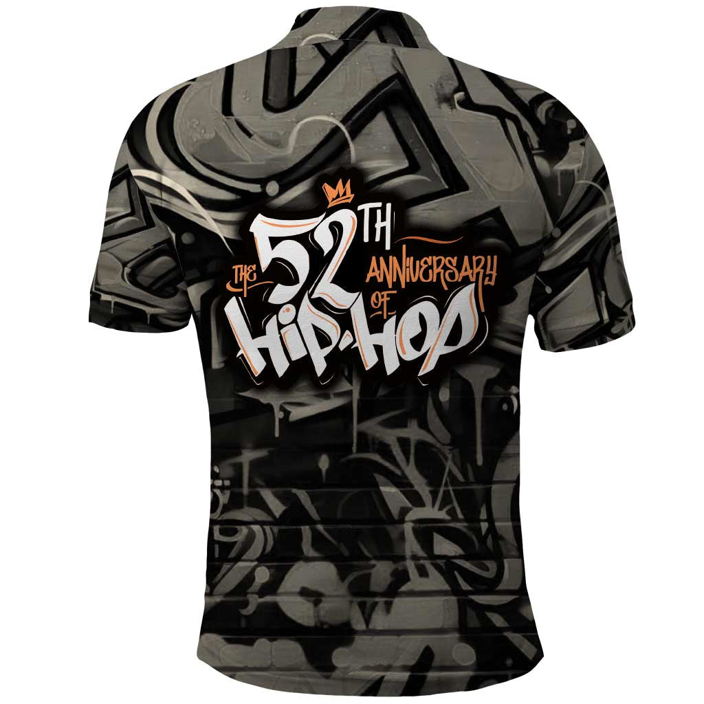 52th Anniversary Of Hiphop Celebration Polo Shirt with Praying Angel Graphic and Urban Graffiti Background TS04
