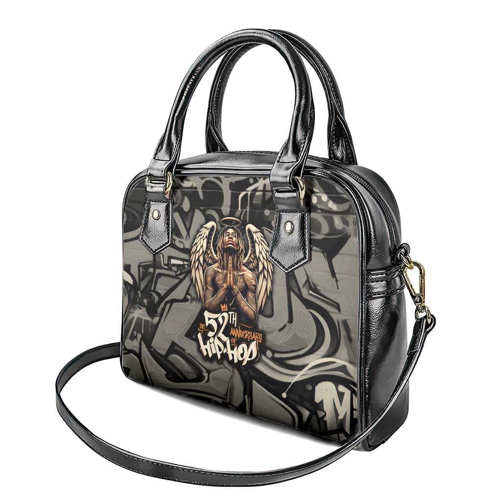 52th Anniversary Of Hiphop Celebration Shoulder Handbag with Praying Angel Graphic and Urban Graffiti Background TS04