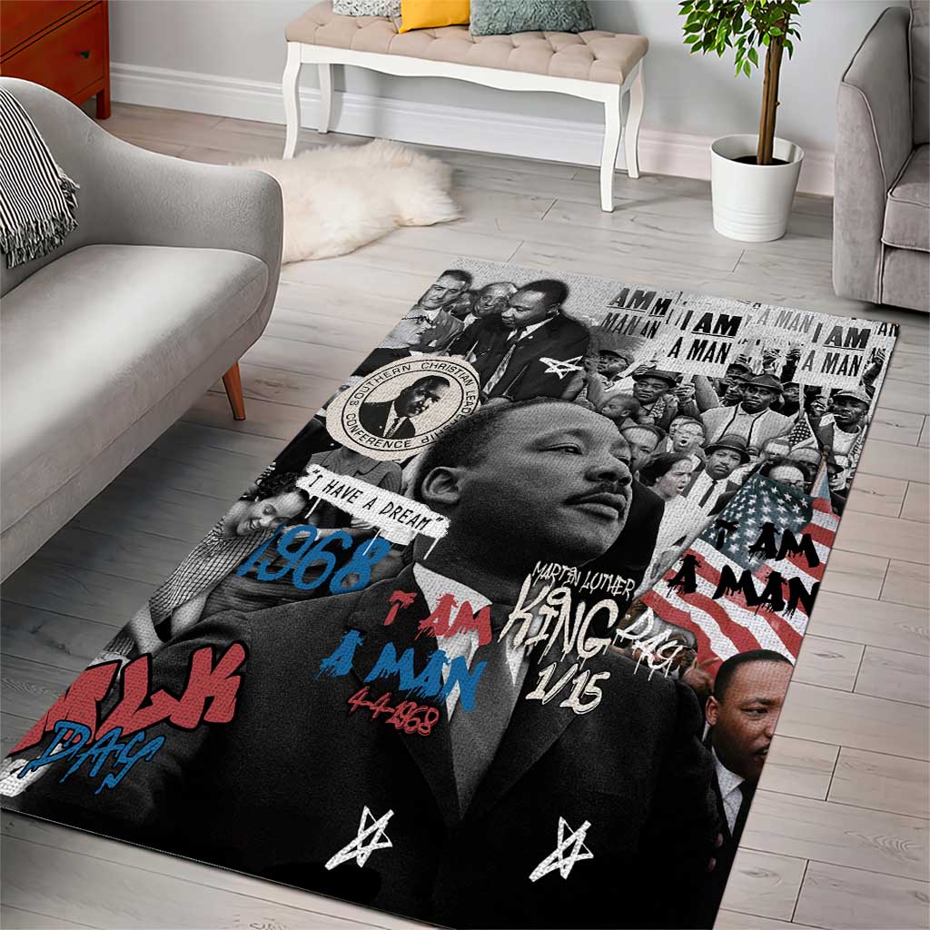 Martin Luther King Day Afro Area Rug Civil Rights Leader - Classic American Street Graffiti TS04