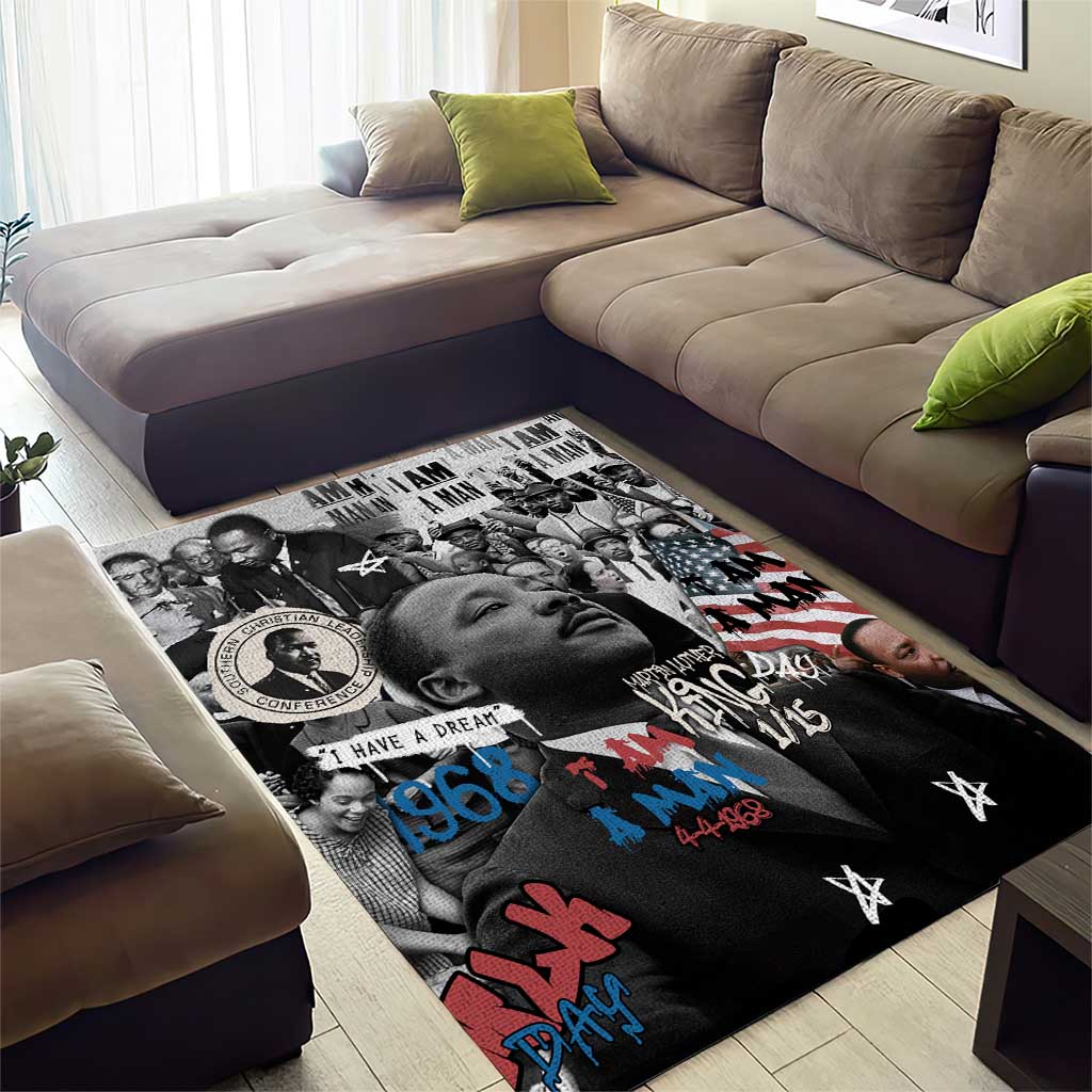 Martin Luther King Day Afro Area Rug Civil Rights Leader - Classic American Street Graffiti TS04