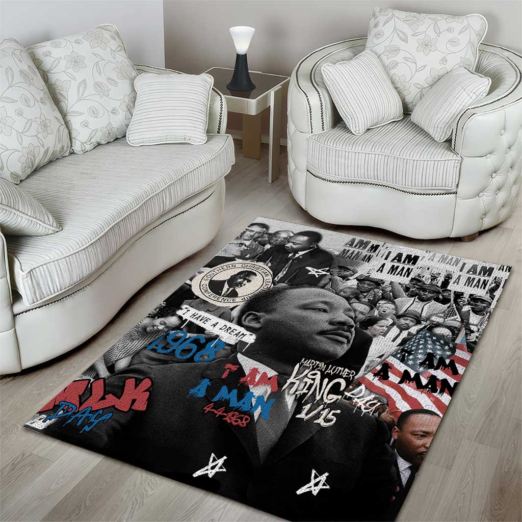 Martin Luther King Day Afro Area Rug Civil Rights Leader - Classic American Street Graffiti TS04
