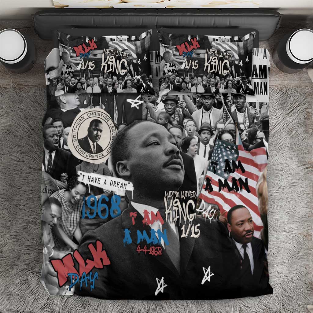 Martin Luther King Day Afro Bedding Set Civil Rights Leader - Classic American Street Graffiti TS04