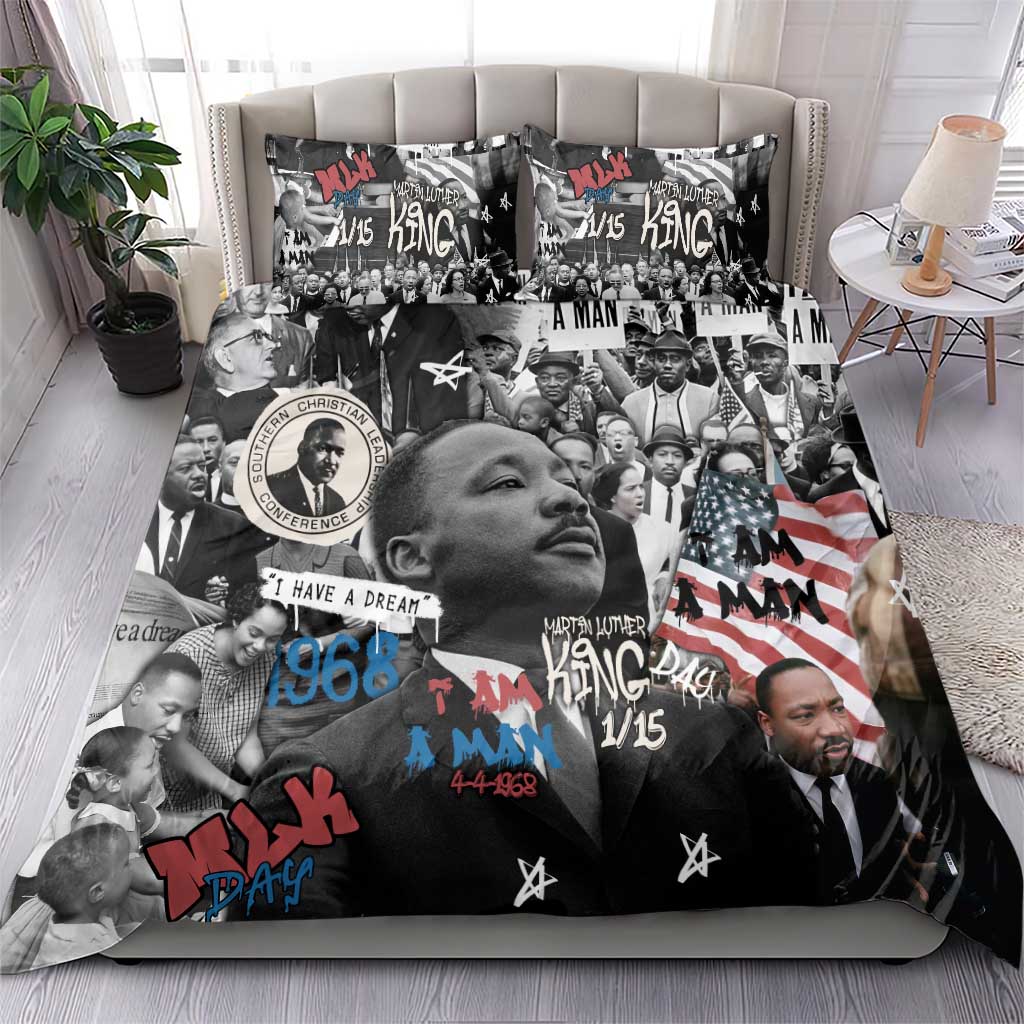 Martin Luther King Day Afro Bedding Set Civil Rights Leader - Classic American Street Graffiti TS04