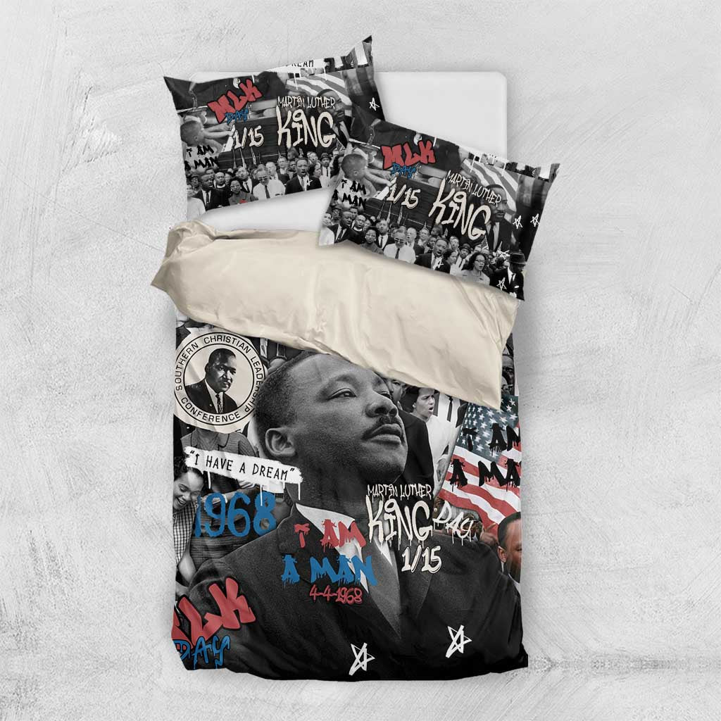 Martin Luther King Day Afro Bedding Set Civil Rights Leader - Classic American Street Graffiti TS04