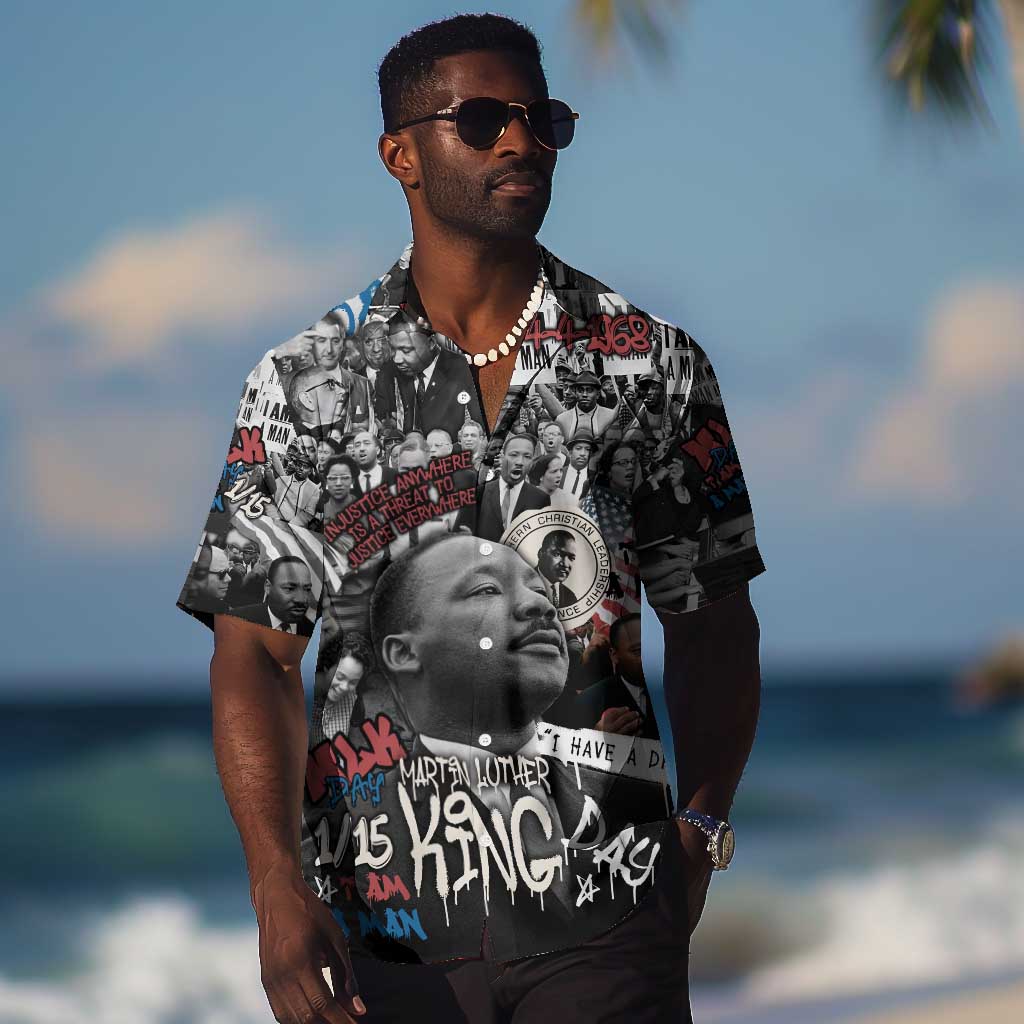 Martin Luther King Day Afro Hawaiian Shirt Civil Rights Leader - Classic American Street Graffiti TS04