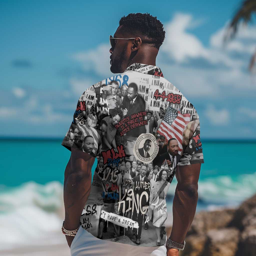 Martin Luther King Day Afro Hawaiian Shirt Civil Rights Leader - Classic American Street Graffiti TS04