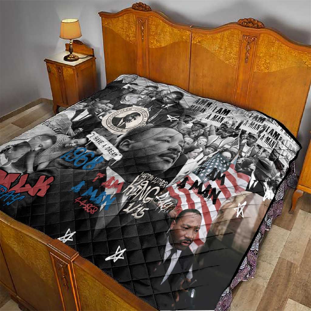 Martin Luther King Day Afro Quilt Civil Rights Leader - Classic American Street Graffiti TS04