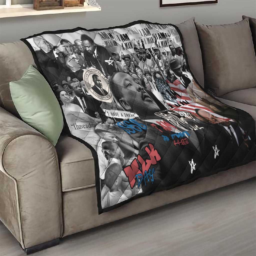 Martin Luther King Day Afro Quilt Civil Rights Leader - Classic American Street Graffiti TS04