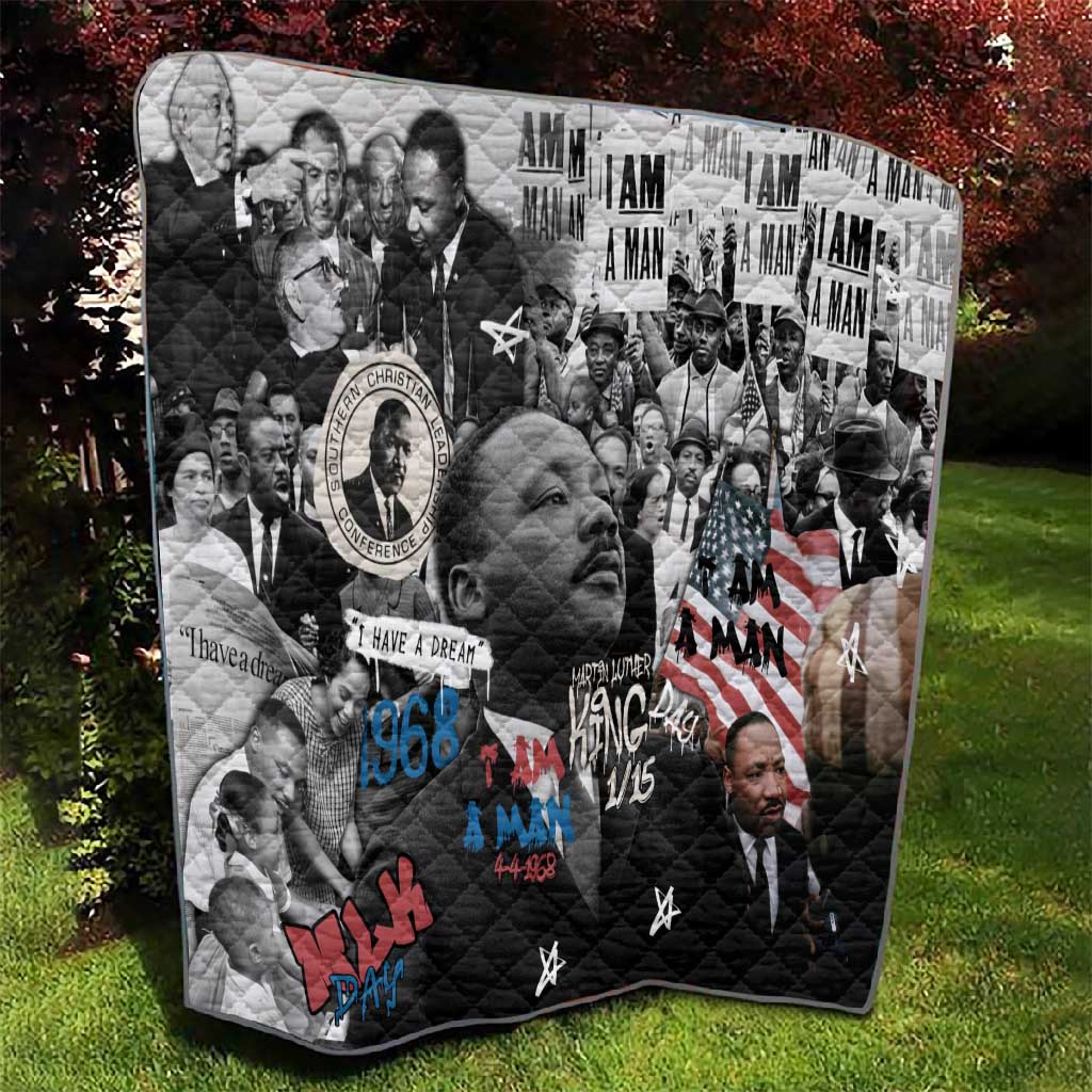 Martin Luther King Day Afro Quilt Civil Rights Leader - Classic American Street Graffiti TS04
