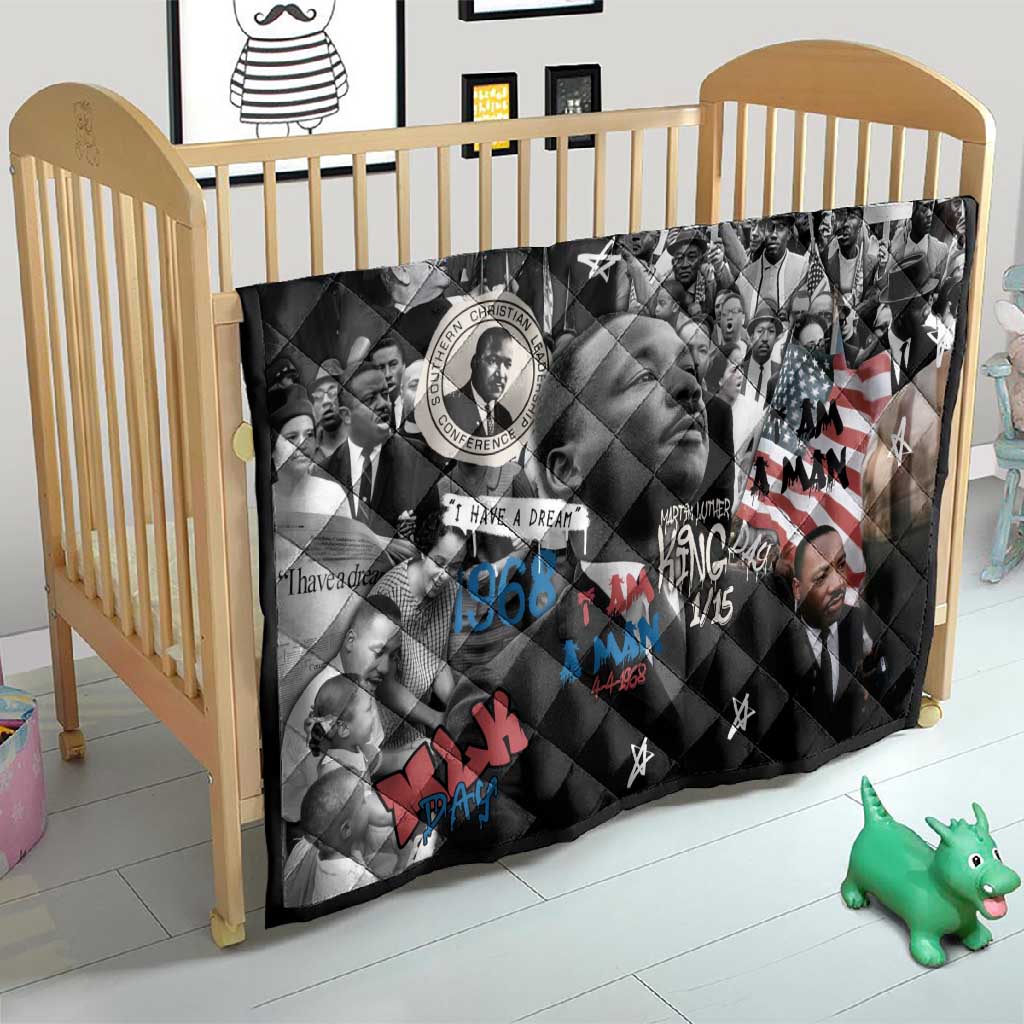 Martin Luther King Day Afro Quilt Civil Rights Leader - Classic American Street Graffiti TS04