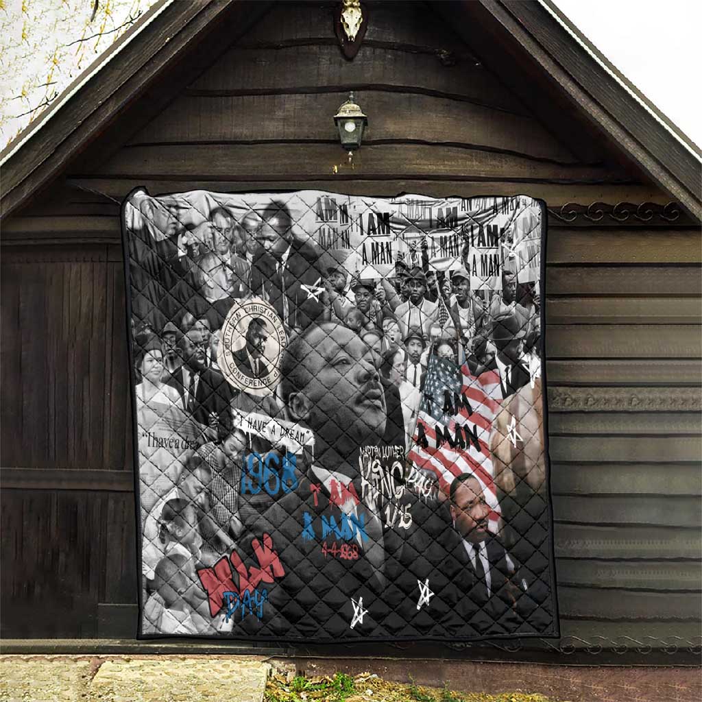 Martin Luther King Day Afro Quilt Civil Rights Leader - Classic American Street Graffiti TS04