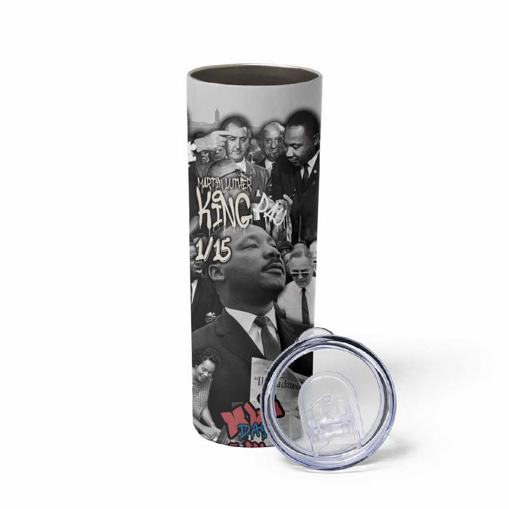 Martin Luther King Day Afro Skinny Tumbler Civil Rights Leader - Classic American Street Graffiti TS04