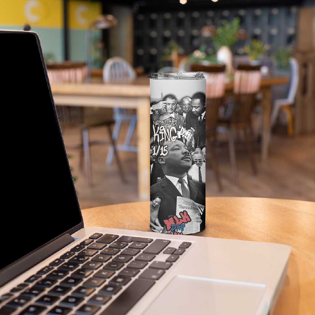 Martin Luther King Day Afro Skinny Tumbler Civil Rights Leader - Classic American Street Graffiti TS04