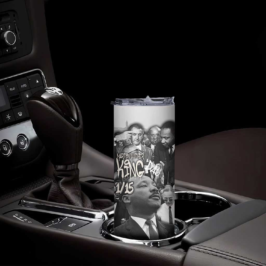 Martin Luther King Day Afro Skinny Tumbler Civil Rights Leader - Classic American Street Graffiti TS04