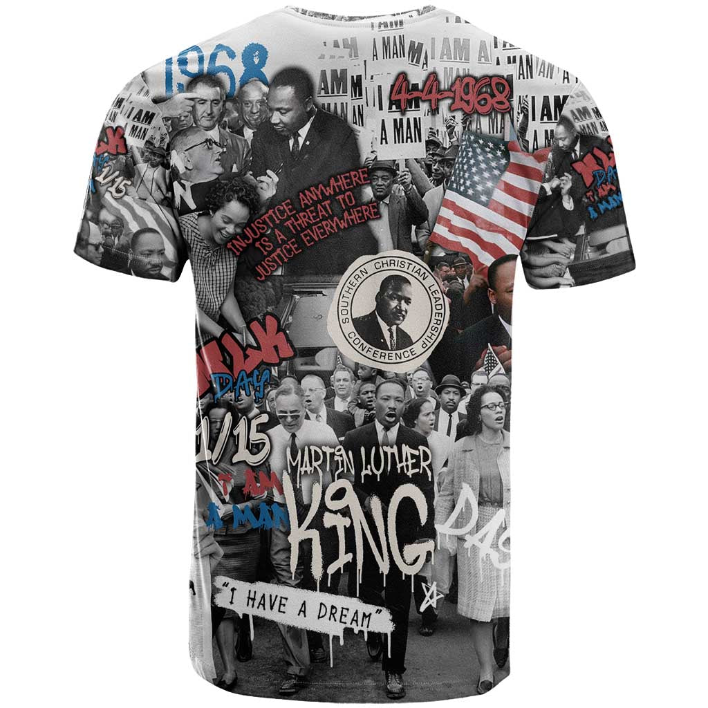 Martin Luther King Day Afro T shirt Civil Rights Leader - Classic American Street Graffiti TS04