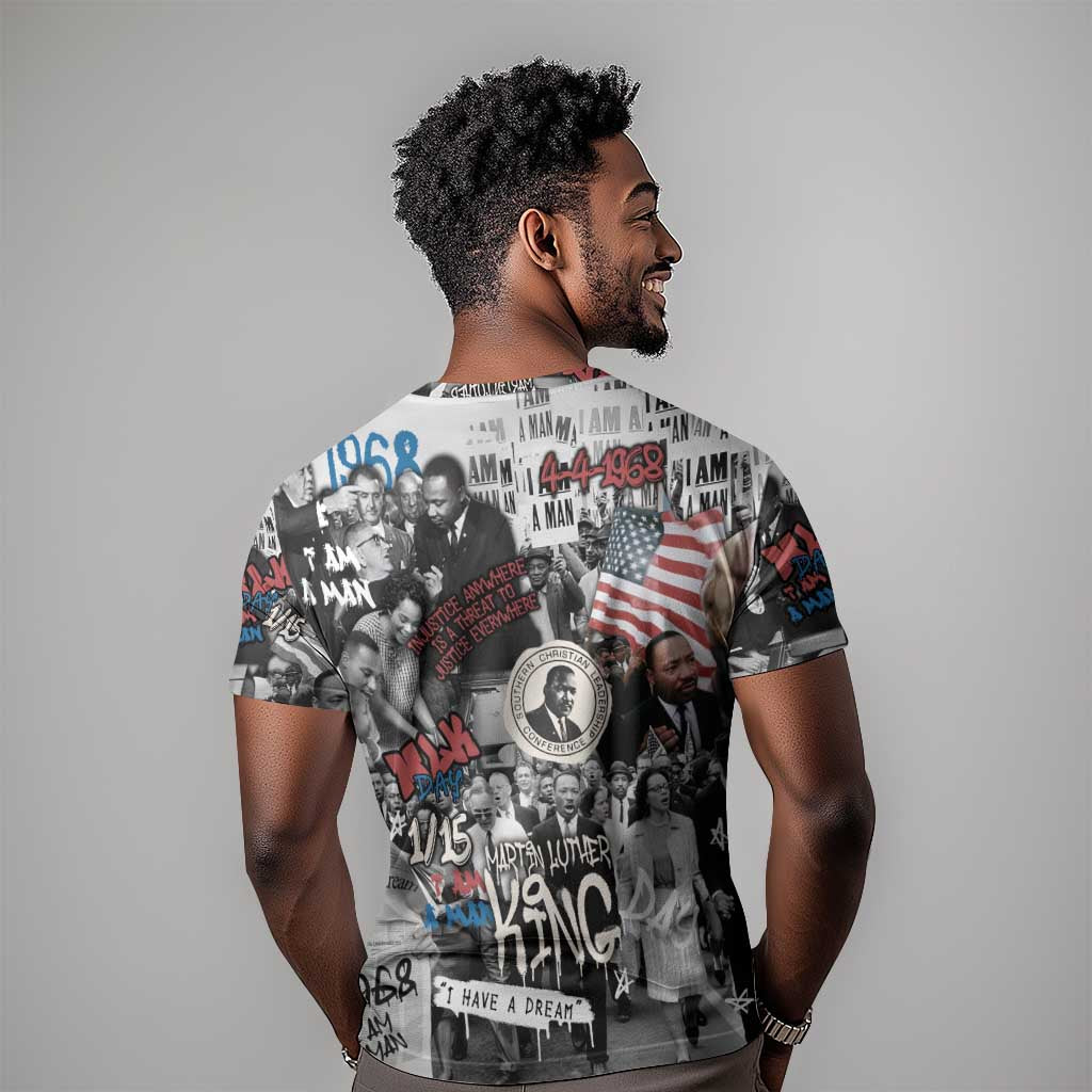 Martin Luther King Day Afro T shirt Civil Rights Leader - Classic American Street Graffiti TS04