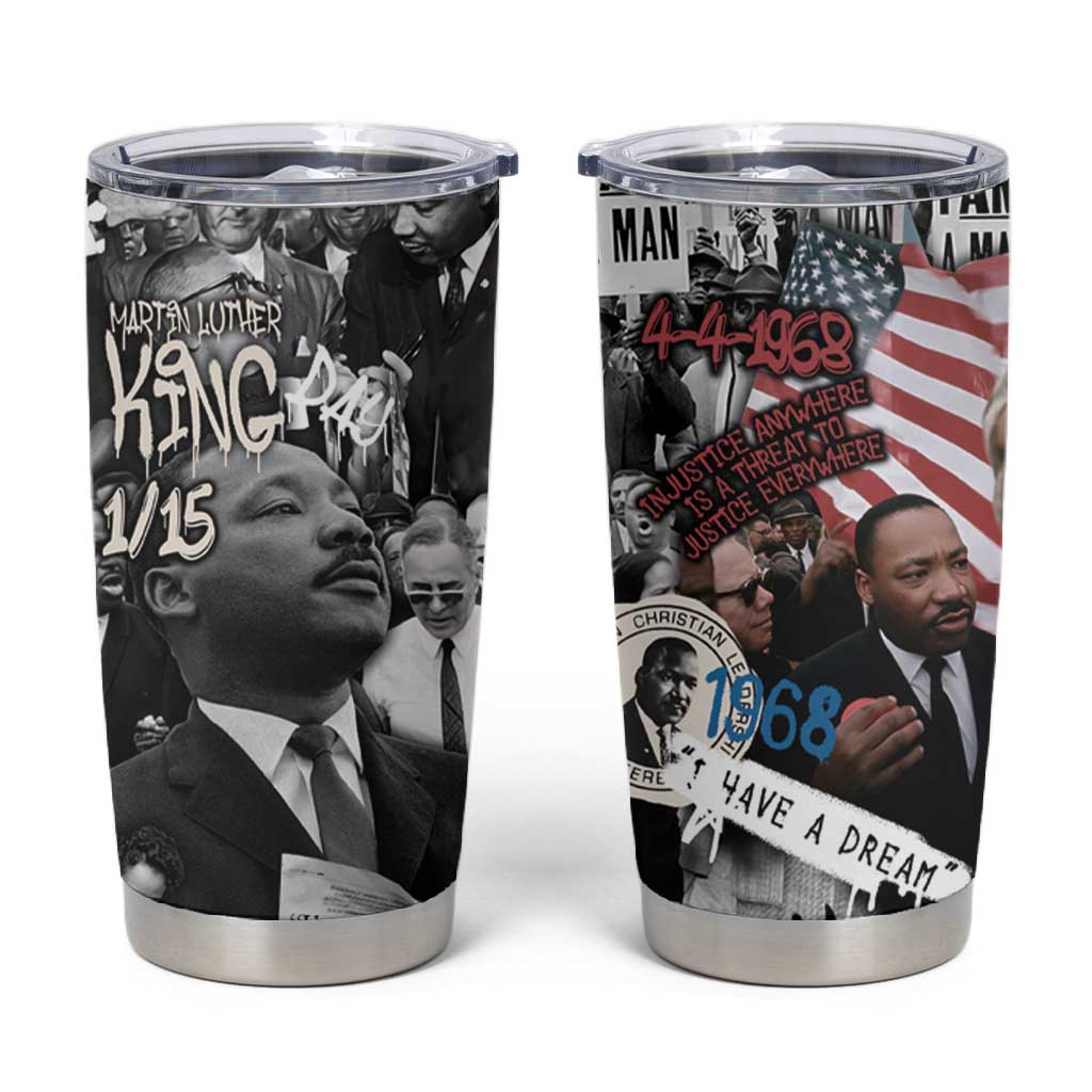 Martin Luther King Day Afro Tumbler Cup Civil Rights Leader - Classic American Street Graffiti TS04