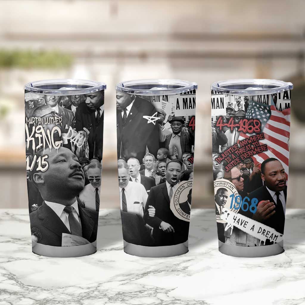 Martin Luther King Day Afro Tumbler Cup Civil Rights Leader - Classic American Street Graffiti TS04