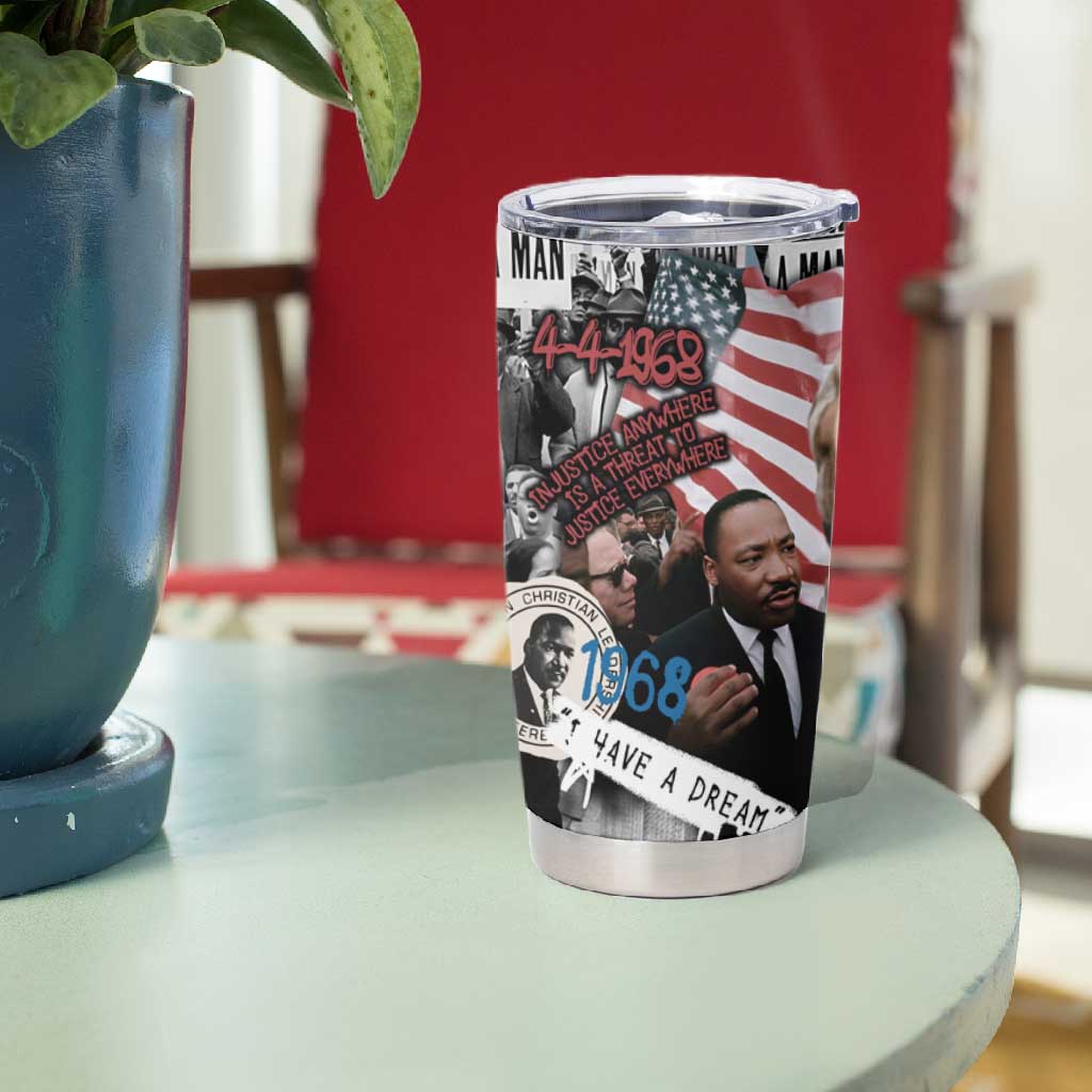 Martin Luther King Day Afro Tumbler Cup Civil Rights Leader - Classic American Street Graffiti TS04